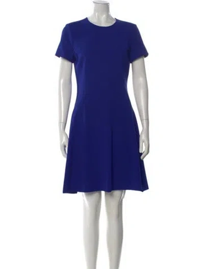 Pre-owned Theory Crew Neck Mini Dress In Blue