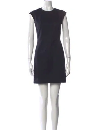Pre-owned Theory Crew Neck Mini Dress In Blue