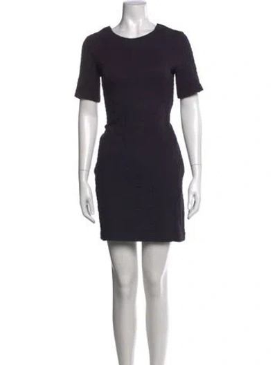 Pre-owned Theory Crew Neck Mini Dress In Blue