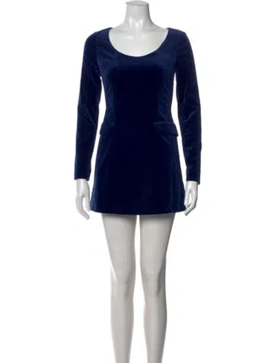 Pre-owned Theory Crew Neck Mini Dress In Blue