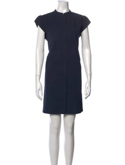 Pre-owned Theory Crew Neck Mini Dress In Blue