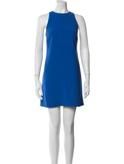 Pre-owned Theory Crew Neck Mini Dress In Blue