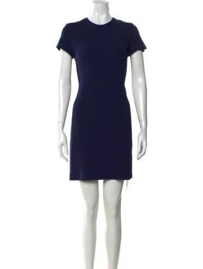 Pre-owned Theory Crew Neck Mini Dress In Blue