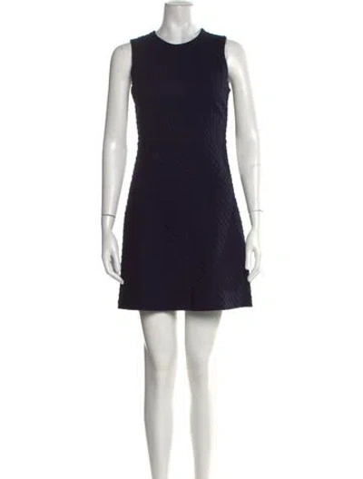 Pre-owned Theory Crew Neck Mini Dress In Blue