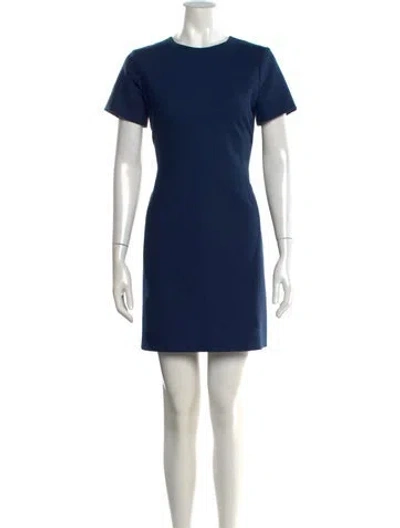 Pre-owned Theory Crew Neck Mini Dress In Blue