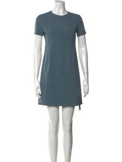 Pre-owned Theory Crew Neck Mini Dress In Blue