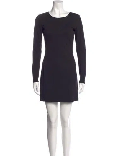 Pre-owned Theory Crew Neck Mini Dress In Blue