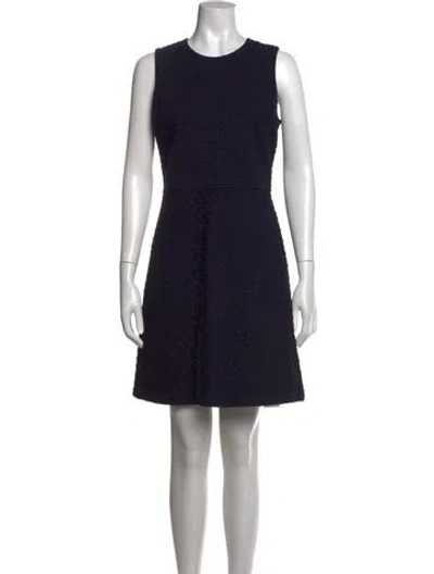 Pre-owned Theory Crew Neck Mini Dress In Blue