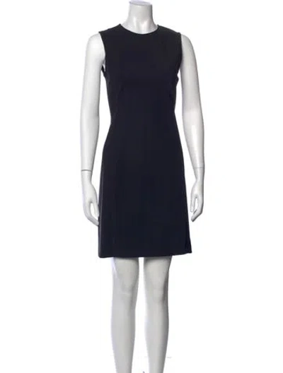 Pre-owned Theory Crew Neck Mini Dress In Blue
