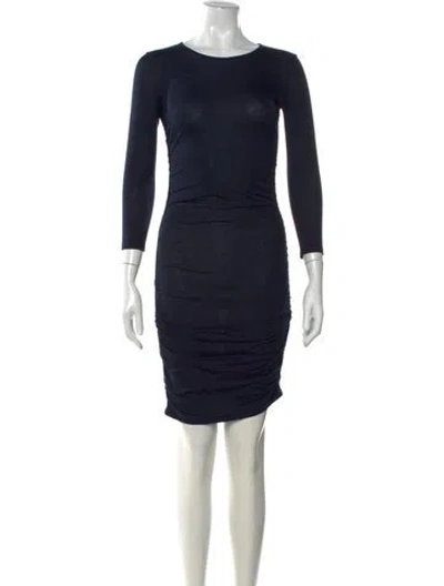 Pre-owned Theory Crew Neck Mini Dress In Blue