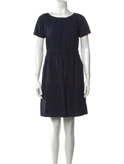 Pre-owned Theory Crew Neck Mini Dress In Blue