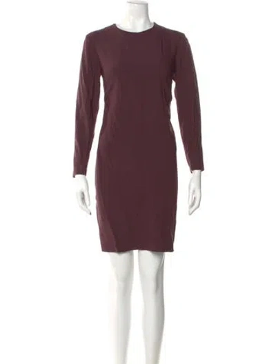 Pre-owned Theory Crew Neck Mini Dress In Burgundy