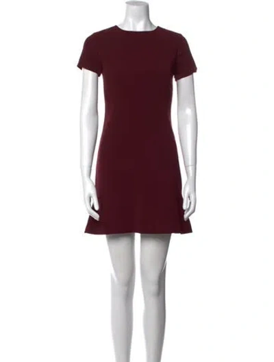 Pre-owned Theory Crew Neck Mini Dress In Burgundy