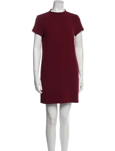 Pre-owned Theory Crew Neck Mini Dress In Burgundy
