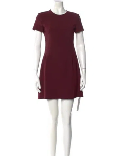 Pre-owned Theory Crew Neck Mini Dress In Burgundy