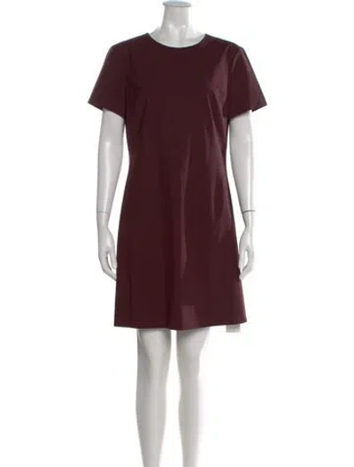Pre-owned Theory Crew Neck Mini Dress In Burgundy