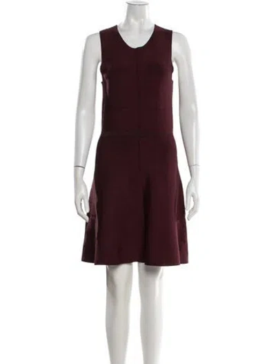 Pre-owned Theory Crew Neck Mini Dress In Burgundy