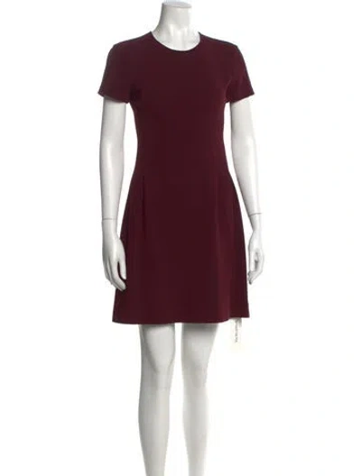 Pre-owned Theory Crew Neck Mini Dress In Burgundy