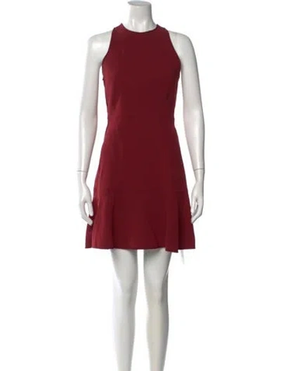 Pre-owned Theory Crew Neck Mini Dress In Burgundy