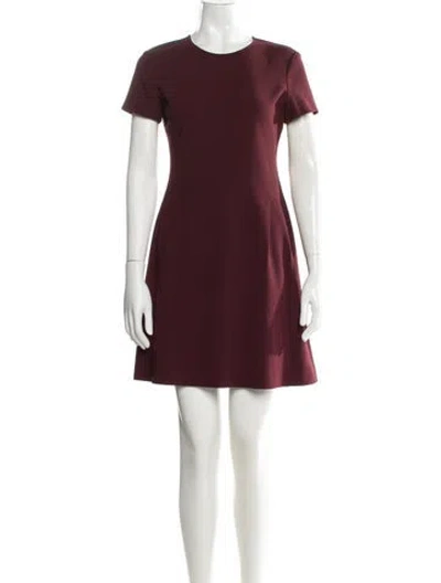 Pre-owned Theory Crew Neck Mini Dress In Burgundy