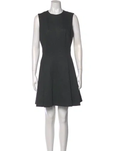 Pre-owned Theory Crew Neck Mini Dress In Gray