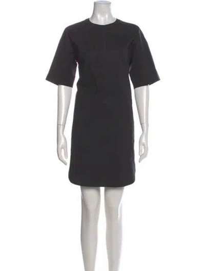 Pre-owned Theory Crew Neck Mini Dress In Gray