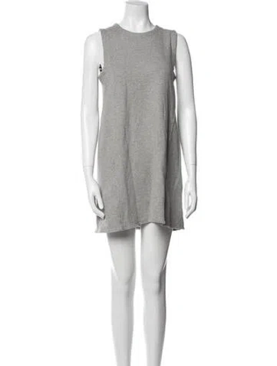 Pre-owned Theory Crew Neck Mini Dress In Gray