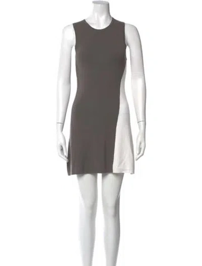 Pre-owned Theory Crew Neck Mini Dress In Gray