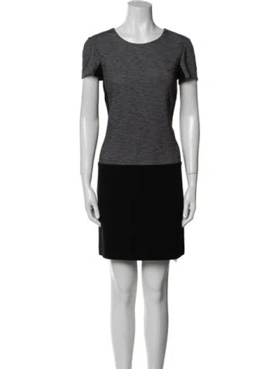 Pre-owned Theory Crew Neck Mini Dress In Gray