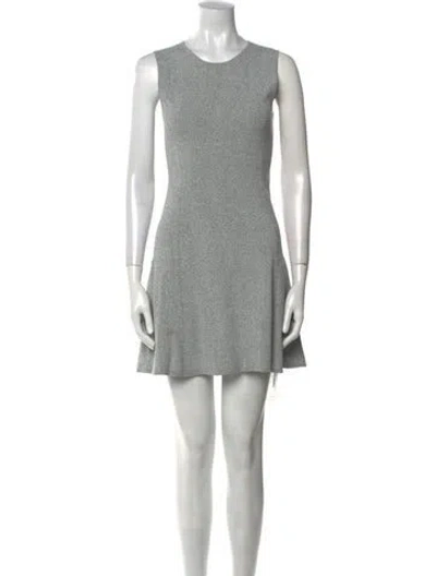 Pre-owned Theory Crew Neck Mini Dress In Gray