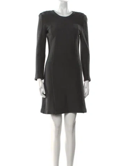Pre-owned Theory Crew Neck Mini Dress In Gray