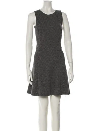 Pre-owned Theory Crew Neck Mini Dress In Gray