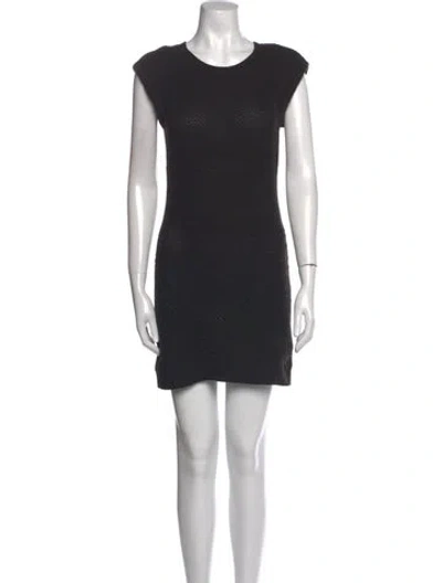 Pre-owned Theory Crew Neck Mini Dress In Gray