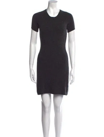 Pre-owned Theory Crew Neck Mini Dress In Gray