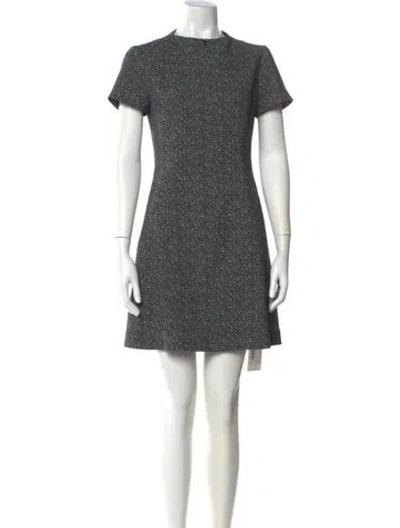Pre-owned Theory Crew Neck Mini Dress In Gray