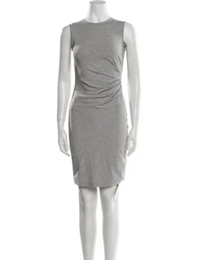 Pre-owned Theory Crew Neck Mini Dress In Gray