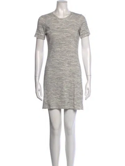 Pre-owned Theory Crew Neck Mini Dress In Gray