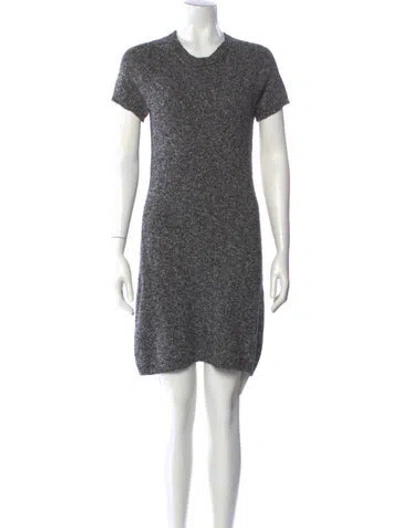 Pre-owned Theory Crew Neck Mini Dress In Gray