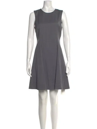 Pre-owned Theory Crew Neck Mini Dress In Gray