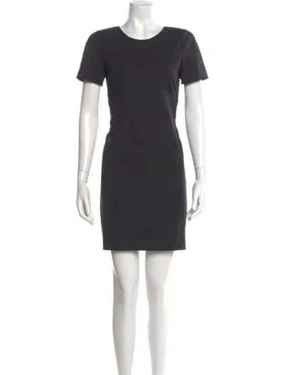 Pre-owned Theory Crew Neck Mini Dress In Gray