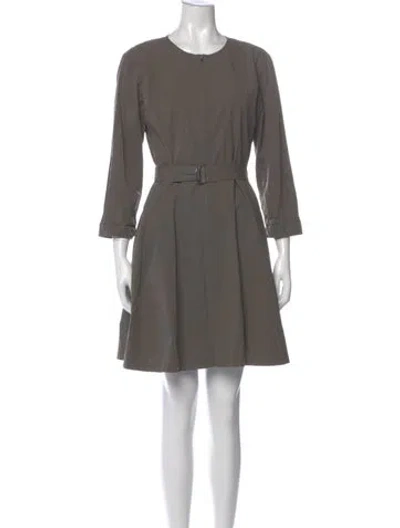 Pre-owned Theory Crew Neck Mini Dress In Gray