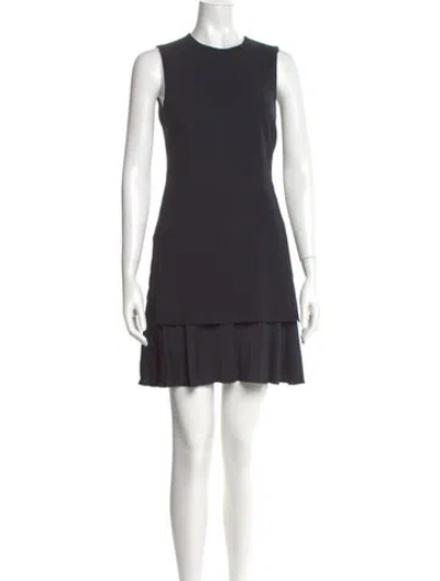 Pre-owned Theory Crew Neck Mini Dress In Gray