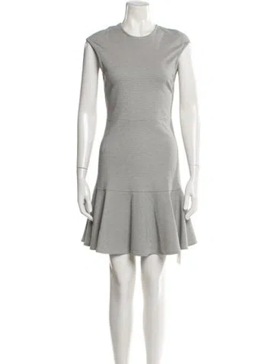 Pre-owned Theory Crew Neck Mini Dress In Gray