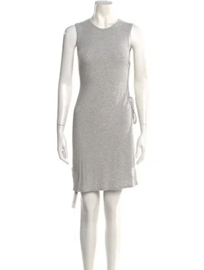 Pre-owned Theory Crew Neck Mini Dress In Gray