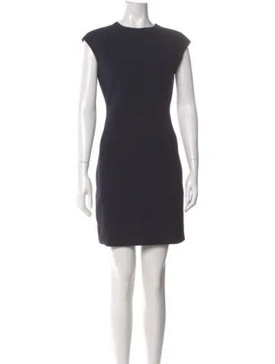 Pre-owned Theory Crew Neck Mini Dress In Gray