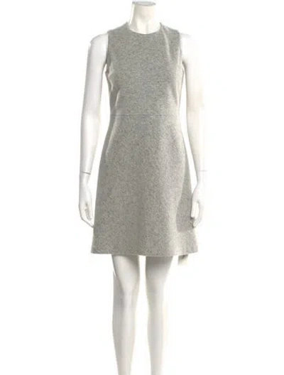 Pre-owned Theory Crew Neck Mini Dress In Gray