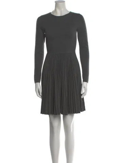 Pre-owned Theory Crew Neck Mini Dress In Gray