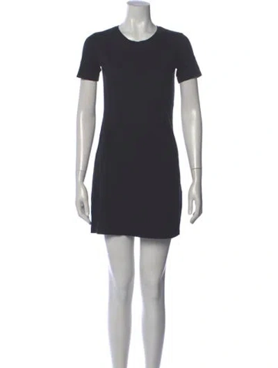 Pre-owned Theory Crew Neck Mini Dress In Gray