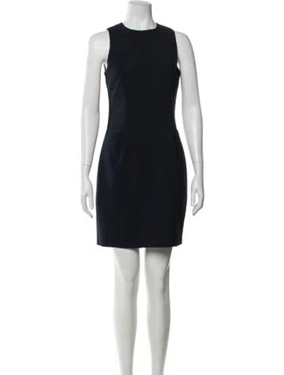 Pre-owned Theory Crew Neck Mini Dress In Gray
