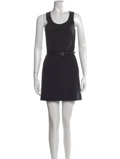 Pre-owned Theory Crew Neck Mini Dress In Gray